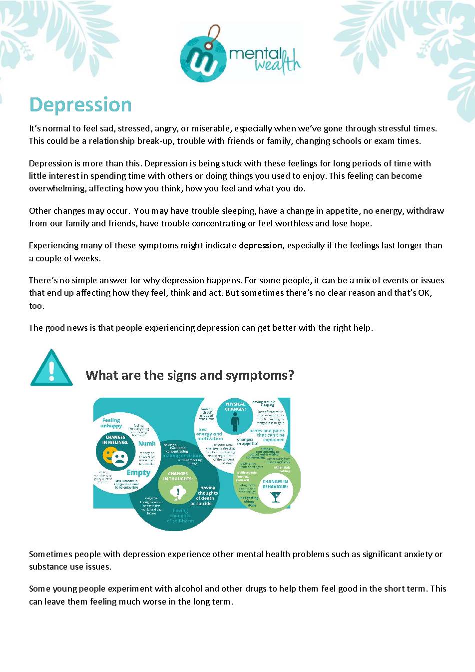 Depression Factsheet – available in English, Māori, Samoan and Tongan languages
