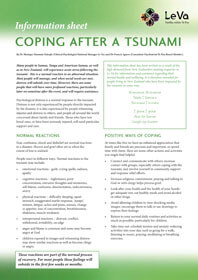 Coping After a Tsunami – Information Sheet