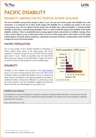 Pacific Disability – Disability Among Pacific Peoples in New Zealand