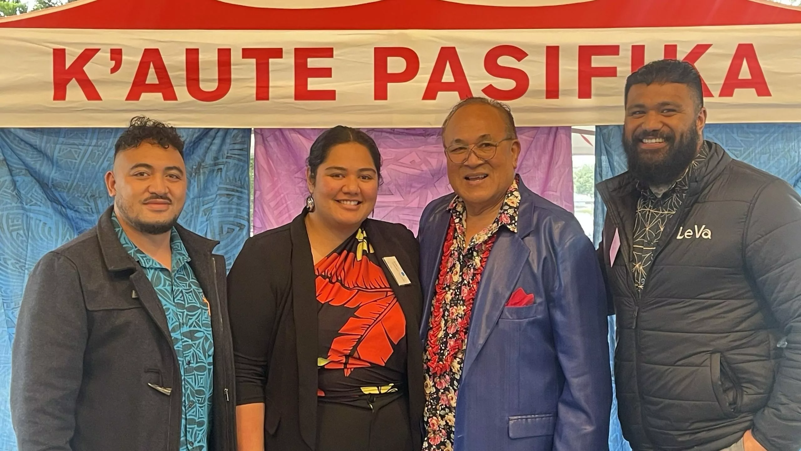 Taeao Napo, Hidoria Onesemo-Tuilaepa, Guest speaker Fuimaono Karl Pulotu-Endemann and Charles Lavea.